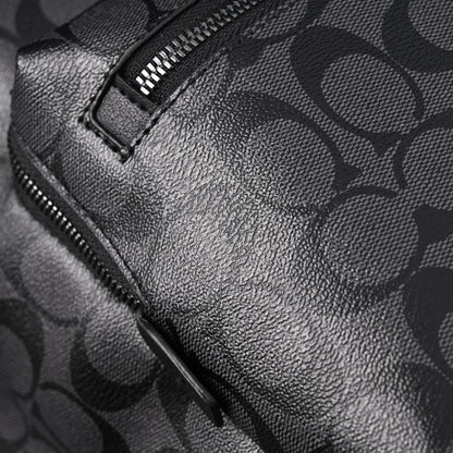 Coach West Backpack – Signature Canvas in Black/Grey