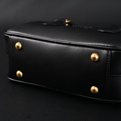 Miu Miu Black Matelassé Leather Satchel Bag – Mini Top Handle
