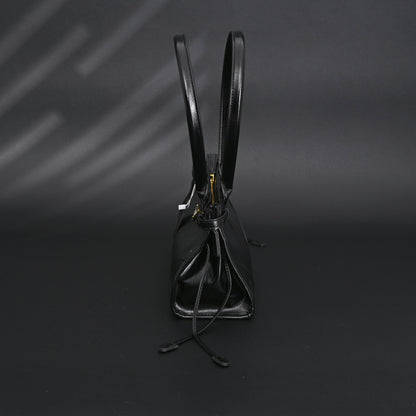 Prada Cleo Black Patent Leather Shoulder Bag with Gold Hardware