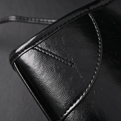 Prada Cleo Black Patent Leather Shoulder Bag with Gold Hardware