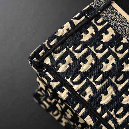 Christian Dior Medium Book Tote – Black Oblique Embroidery